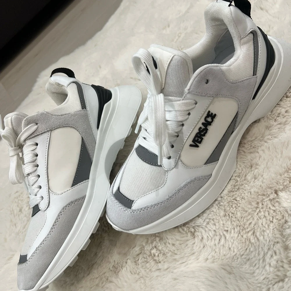 Versace White and Silver Athletic Shoes - Picture 2 of 5